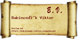 Babincsák Viktor névjegykártya